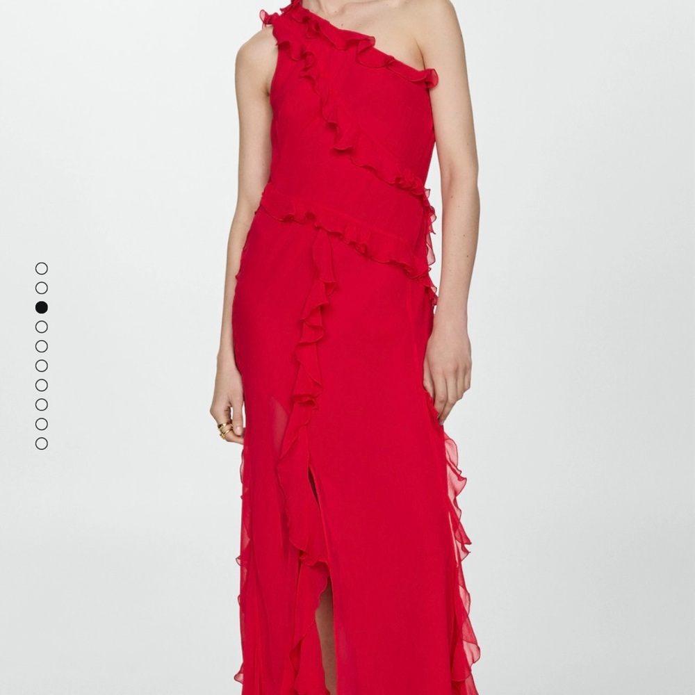 Mango Asymmetric Ruffled Dress in size 4